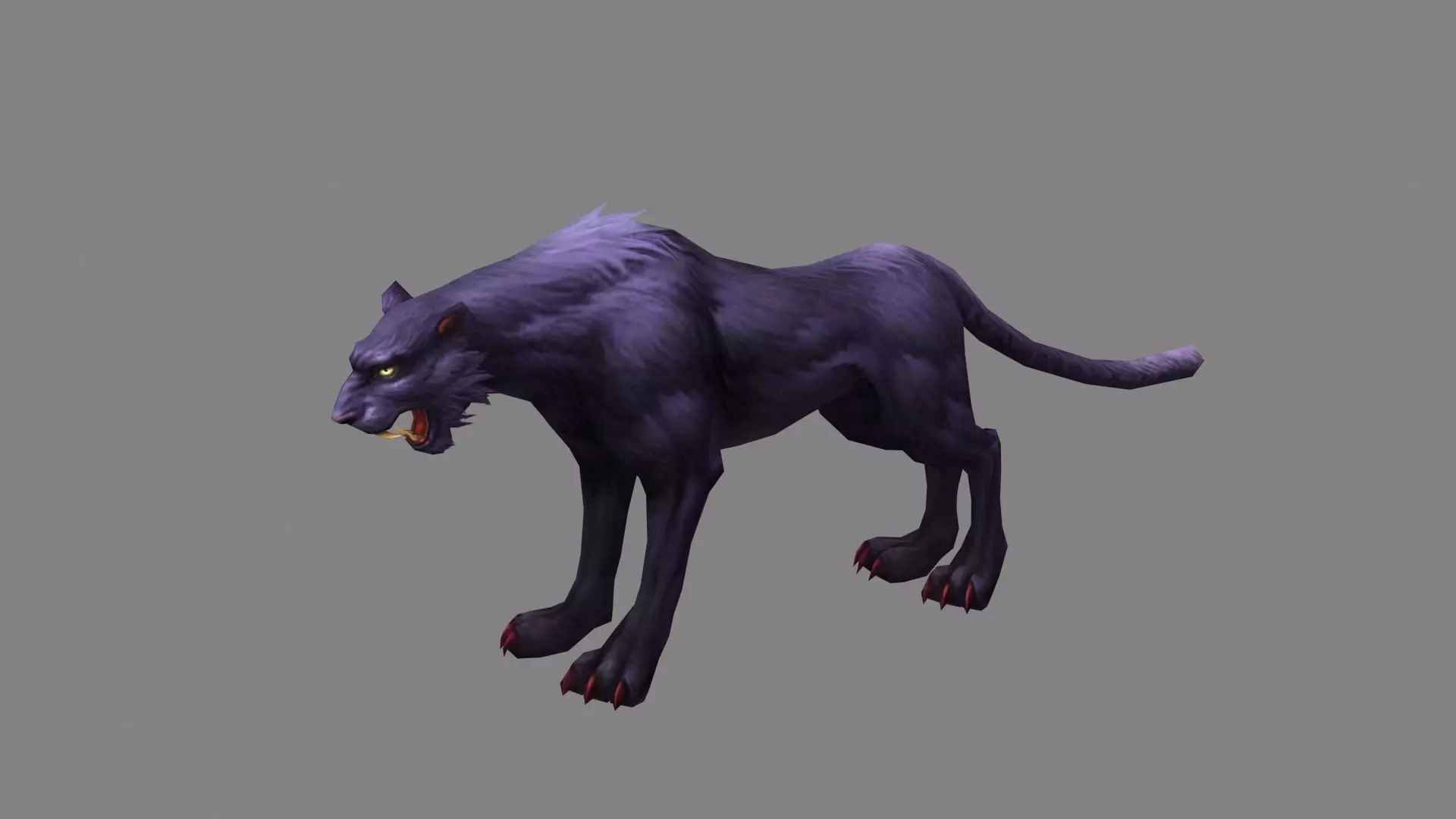 Cartoon black panther Low-poly 3D model_0