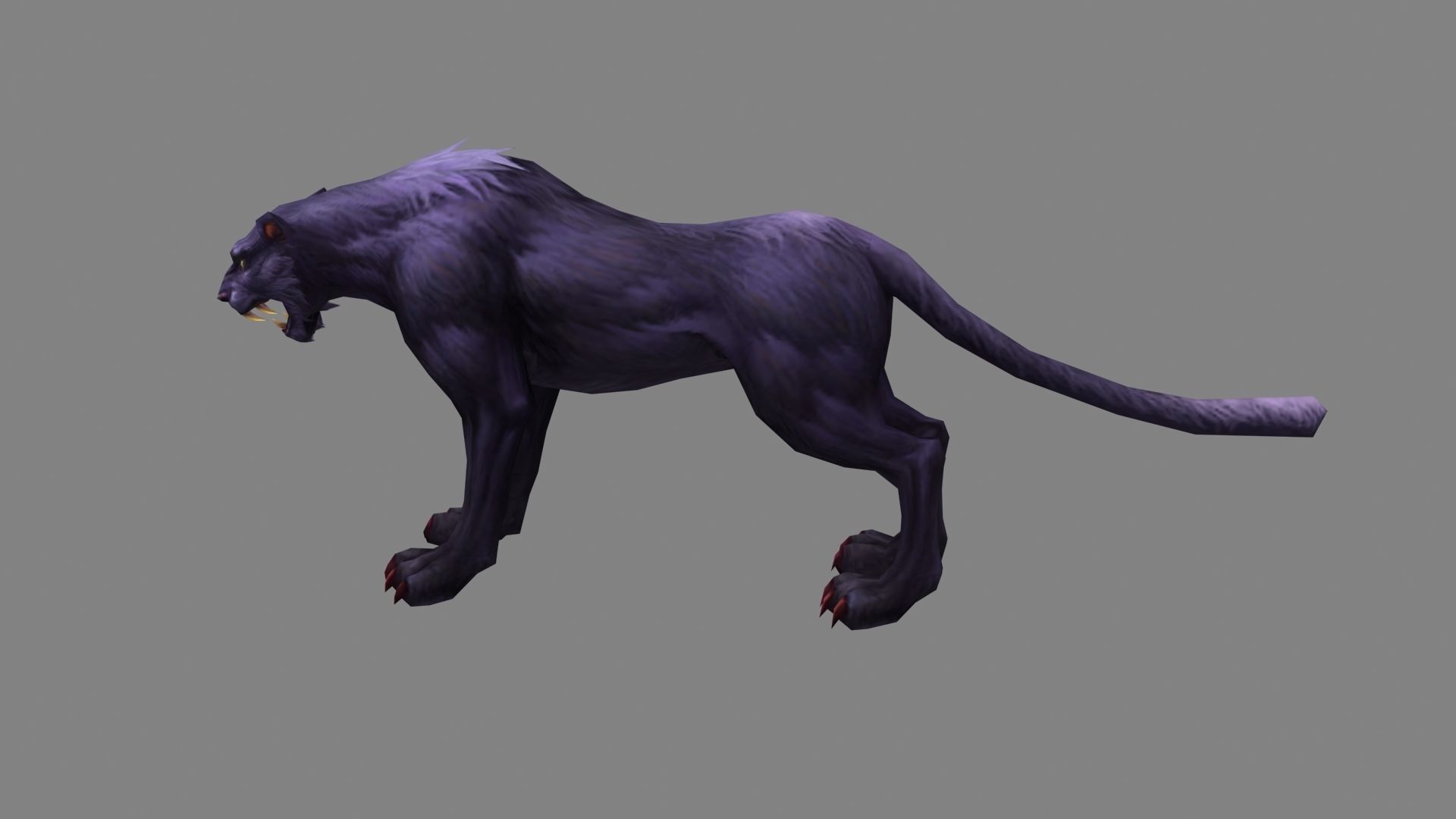 Cartoon black panther Low-poly 3D model_1