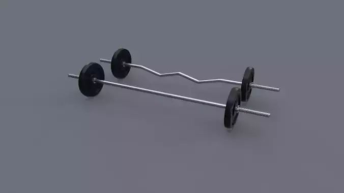 PBR Adjustable Barbell Set A2 Low-poly 3D model