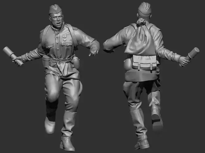 Soviet soldier ww2 3D print model