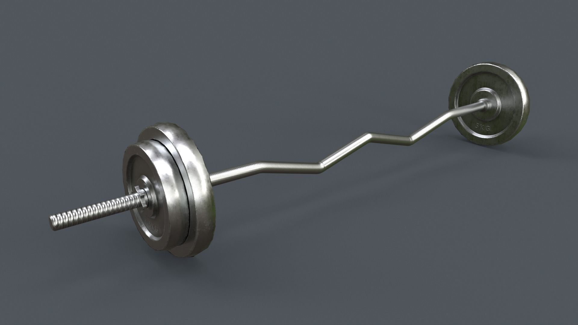 PBR Adjustable Barbell Set A3 Low-poly 3D model_10
