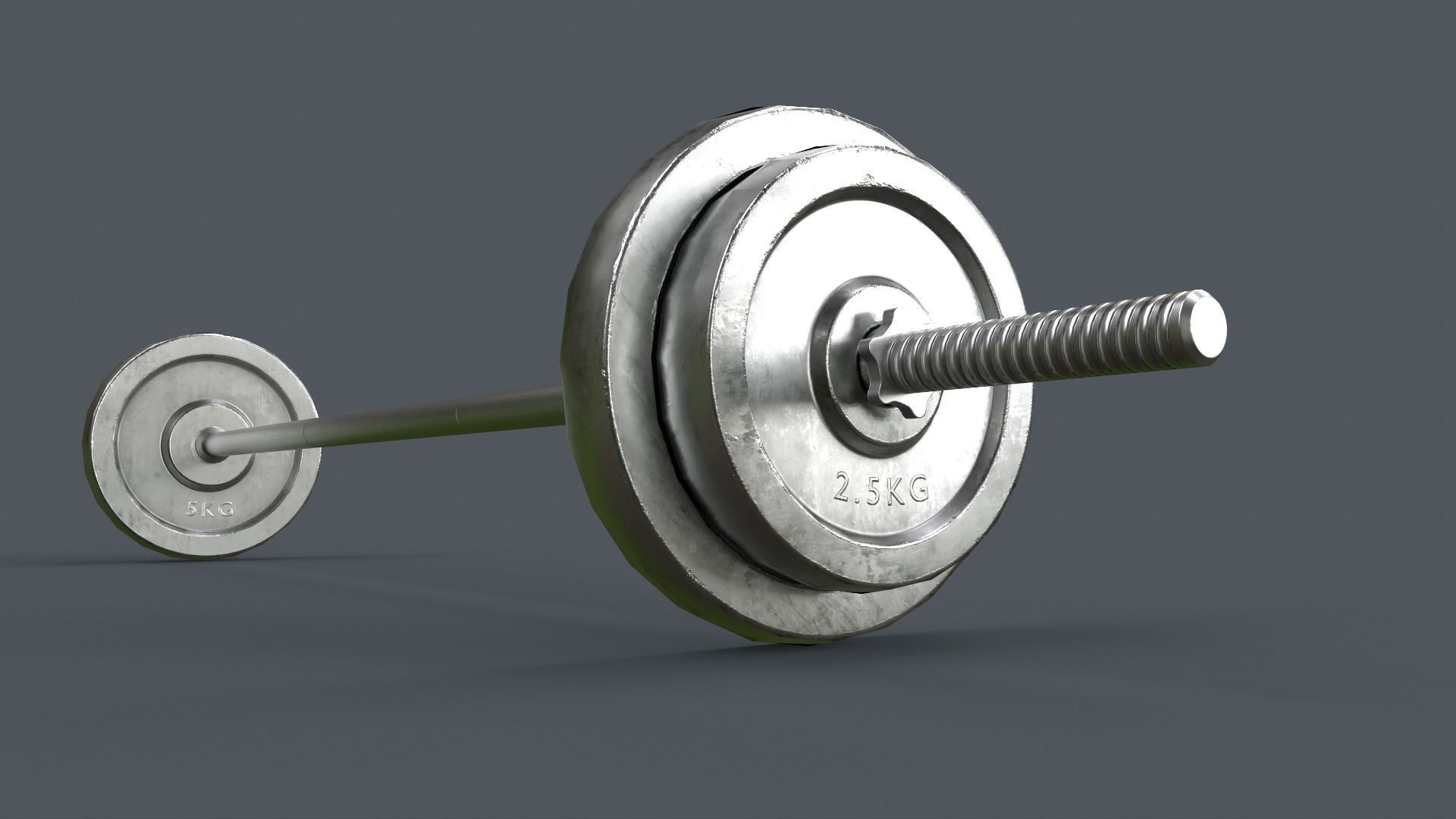 PBR Adjustable Barbell Set A3 Low-poly 3D model_13