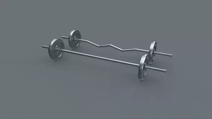 PBR Adjustable Barbell Set A3 Low-poly 3D model