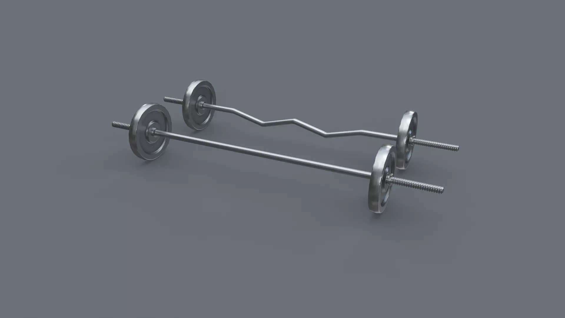 PBR Adjustable Barbell Set A3 Low-poly 3D model_0