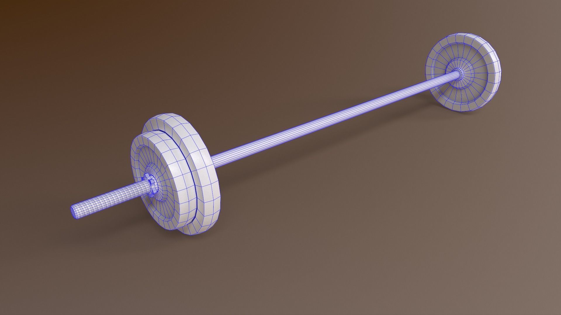 PBR Adjustable Barbell Set A3 Low-poly 3D model_21