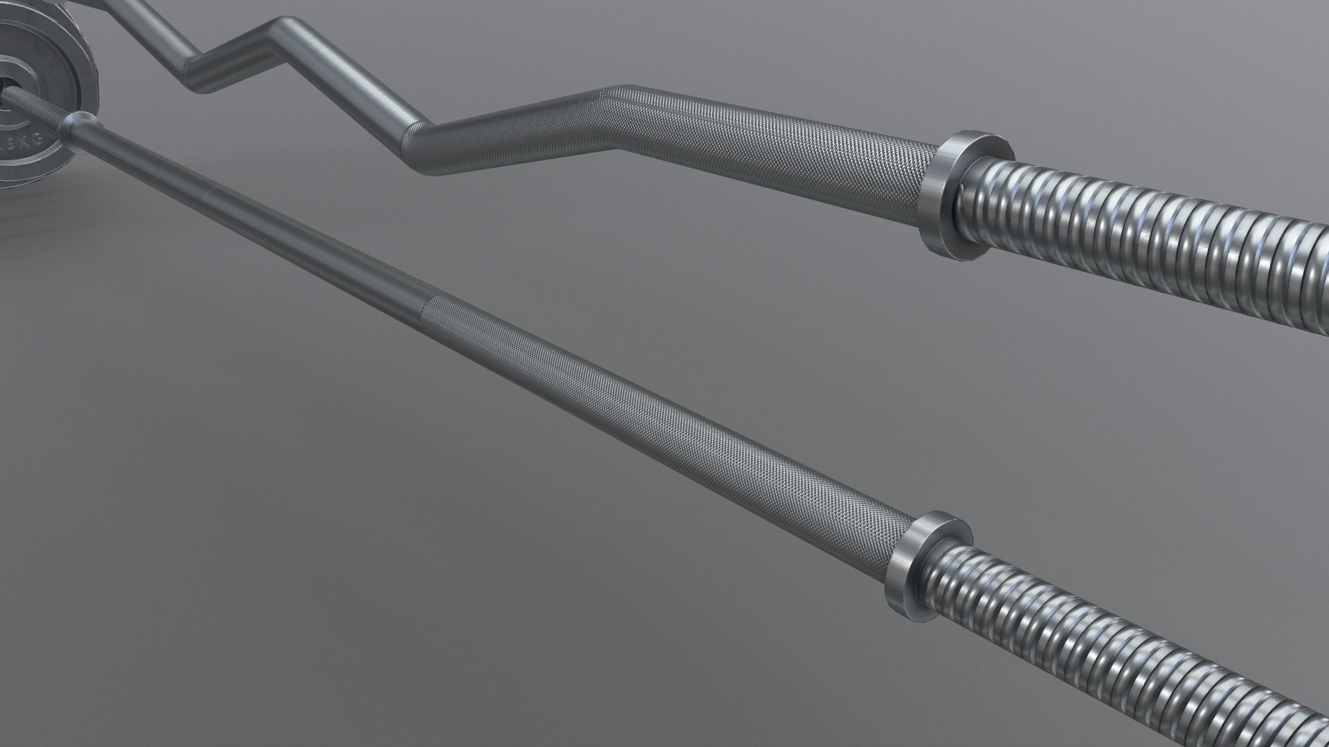 PBR Adjustable Barbell Set A3 Low-poly 3D model_4