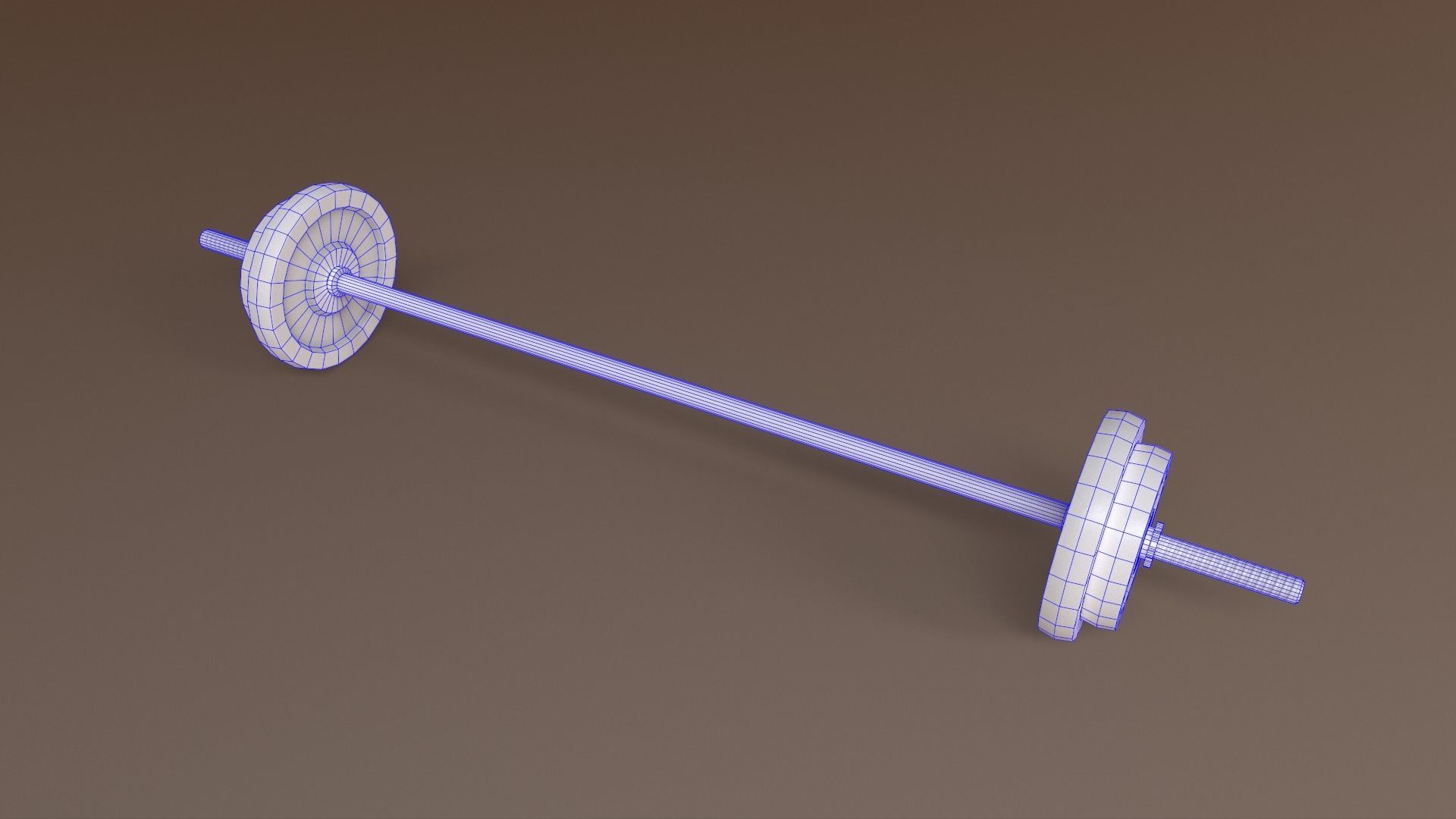 PBR Adjustable Barbell Set A3 Low-poly 3D model_17