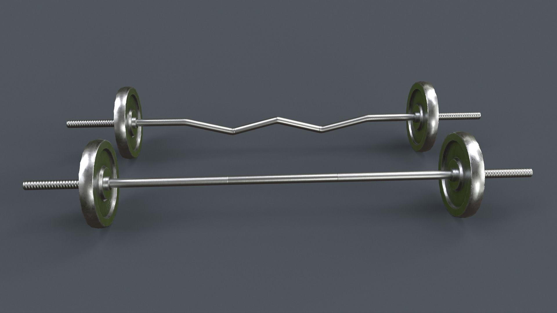 PBR Adjustable Barbell Set A3 Low-poly 3D model_7