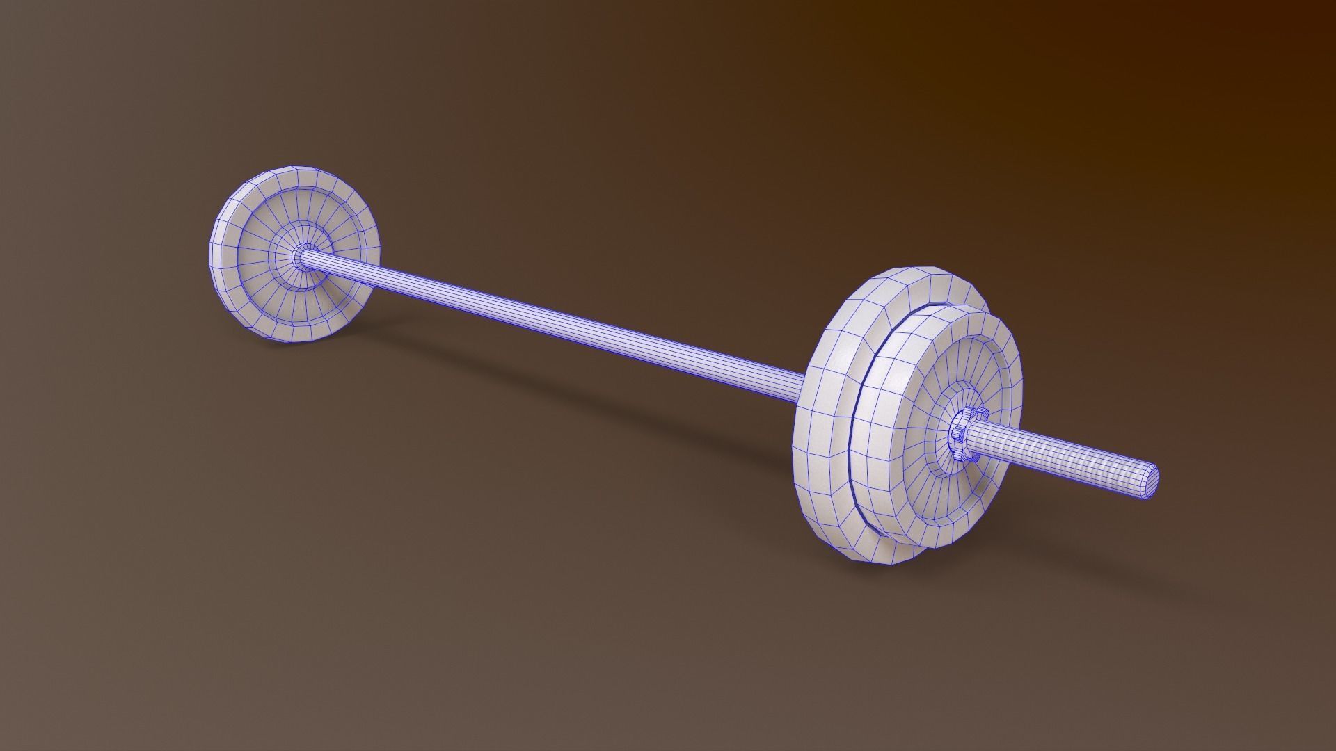 PBR Adjustable Barbell Set A3 Low-poly 3D model_15
