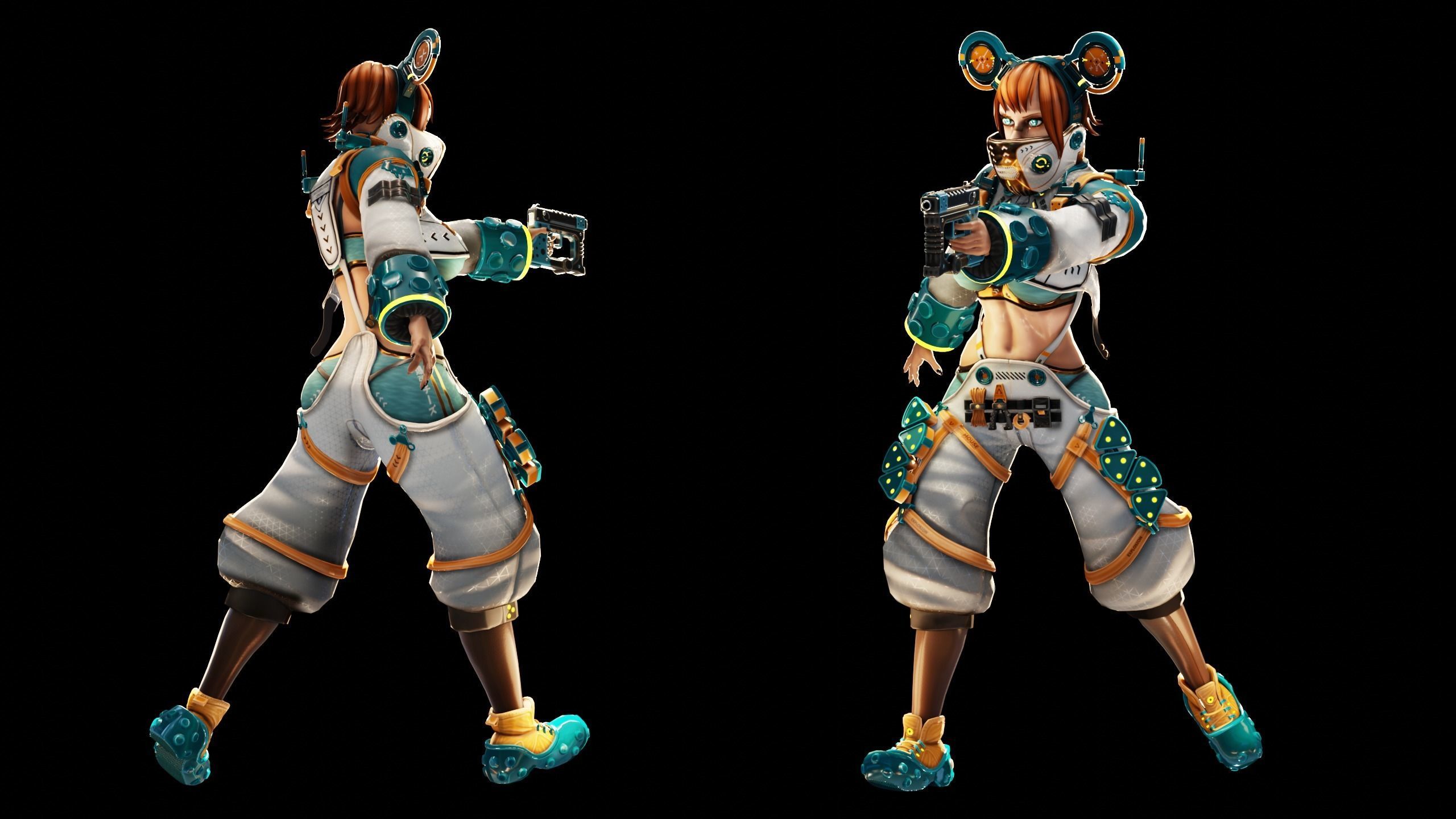 Cyberpunk Girl Low-poly 3D model_1