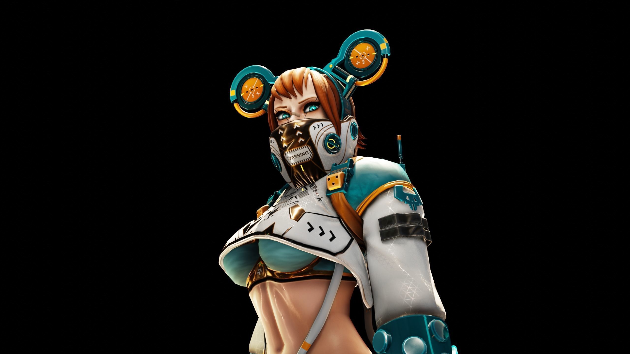 Cyberpunk Girl Low-poly 3D model_6