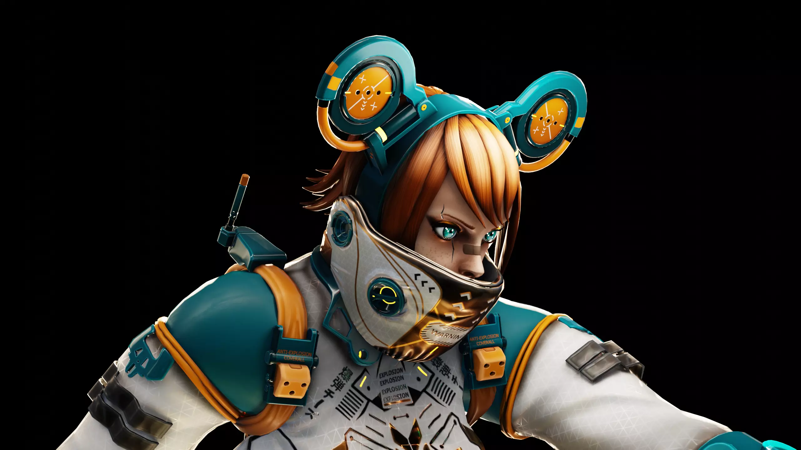 Cyberpunk Girl Low-poly 3D model_0