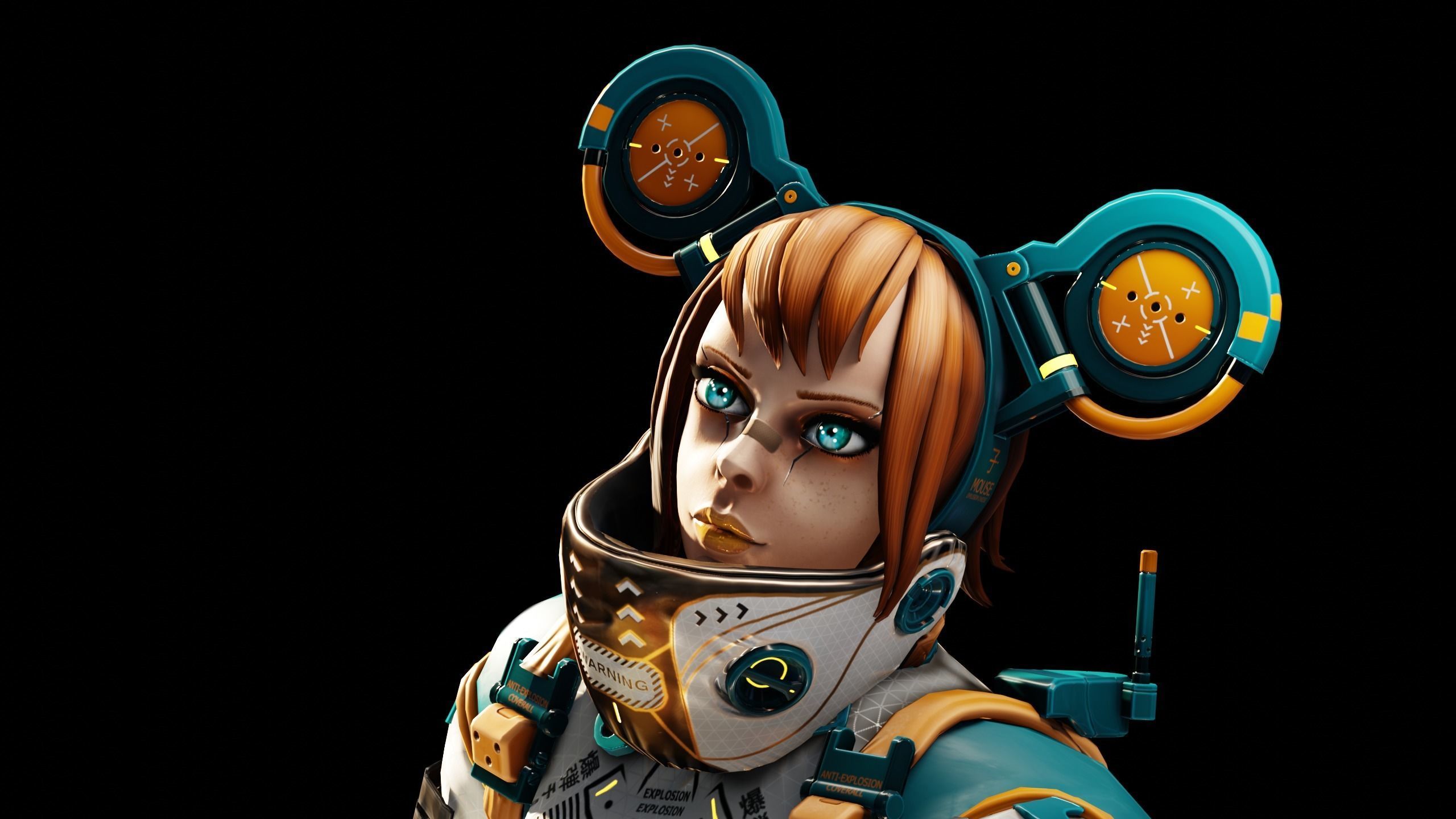 Cyberpunk Girl Low-poly 3D model_3