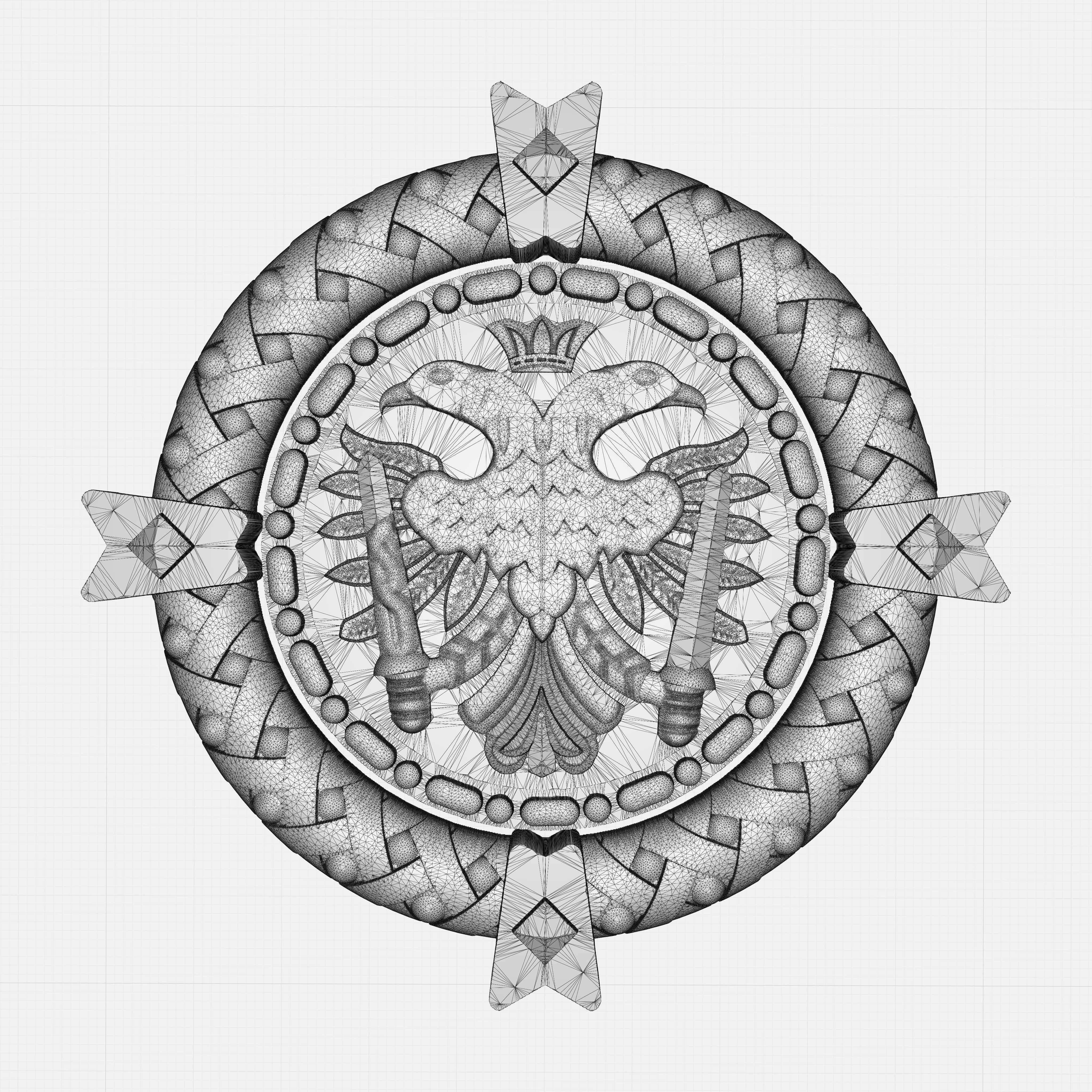 Romanian Orthodox Church Emblem Mount Athos 3D model_1