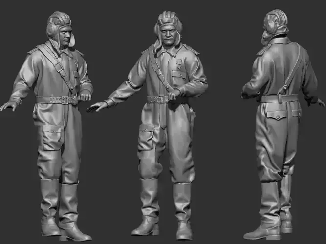 Russian tank creww ww2 3D print model