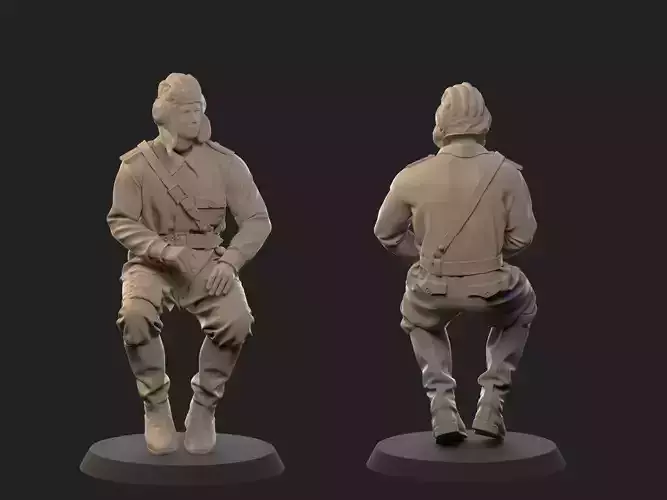 Sovet  tank crew ww2 3D print model