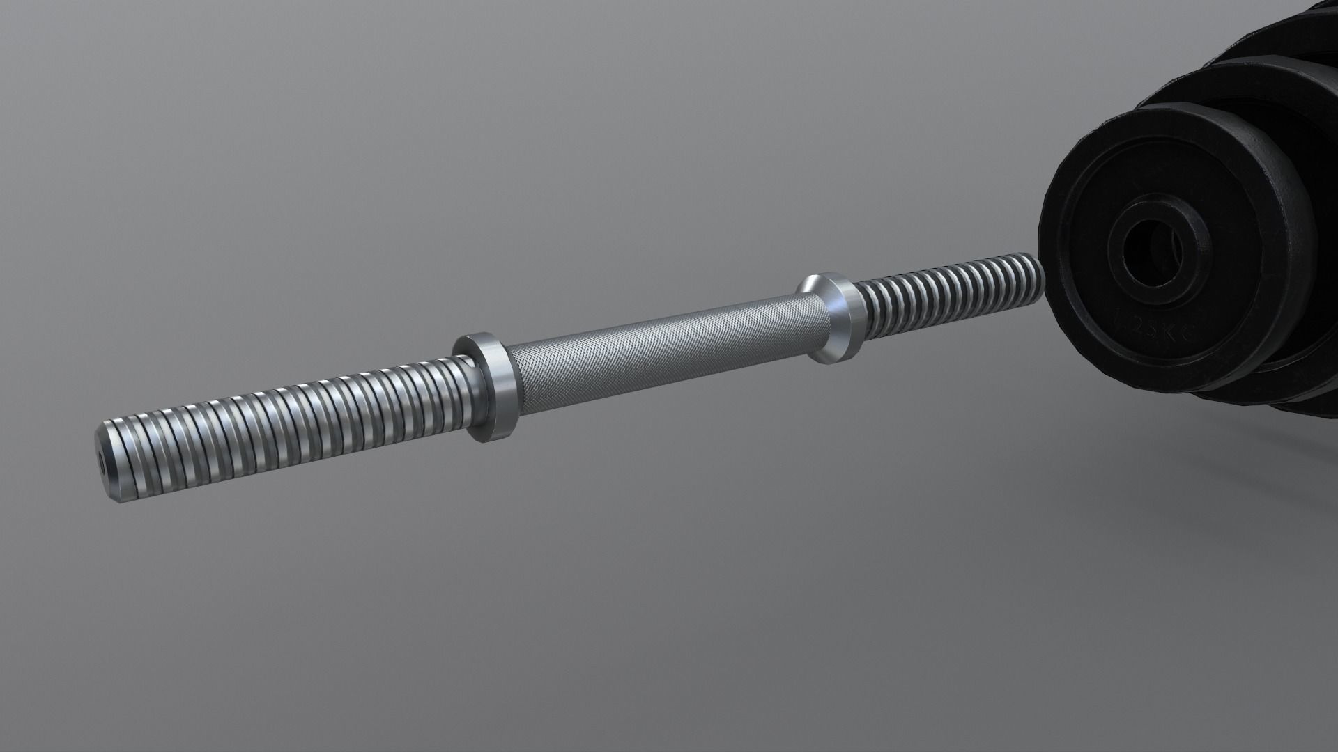 PBR Adjustable Dumbbell Set B1 Low-poly 3D model_4