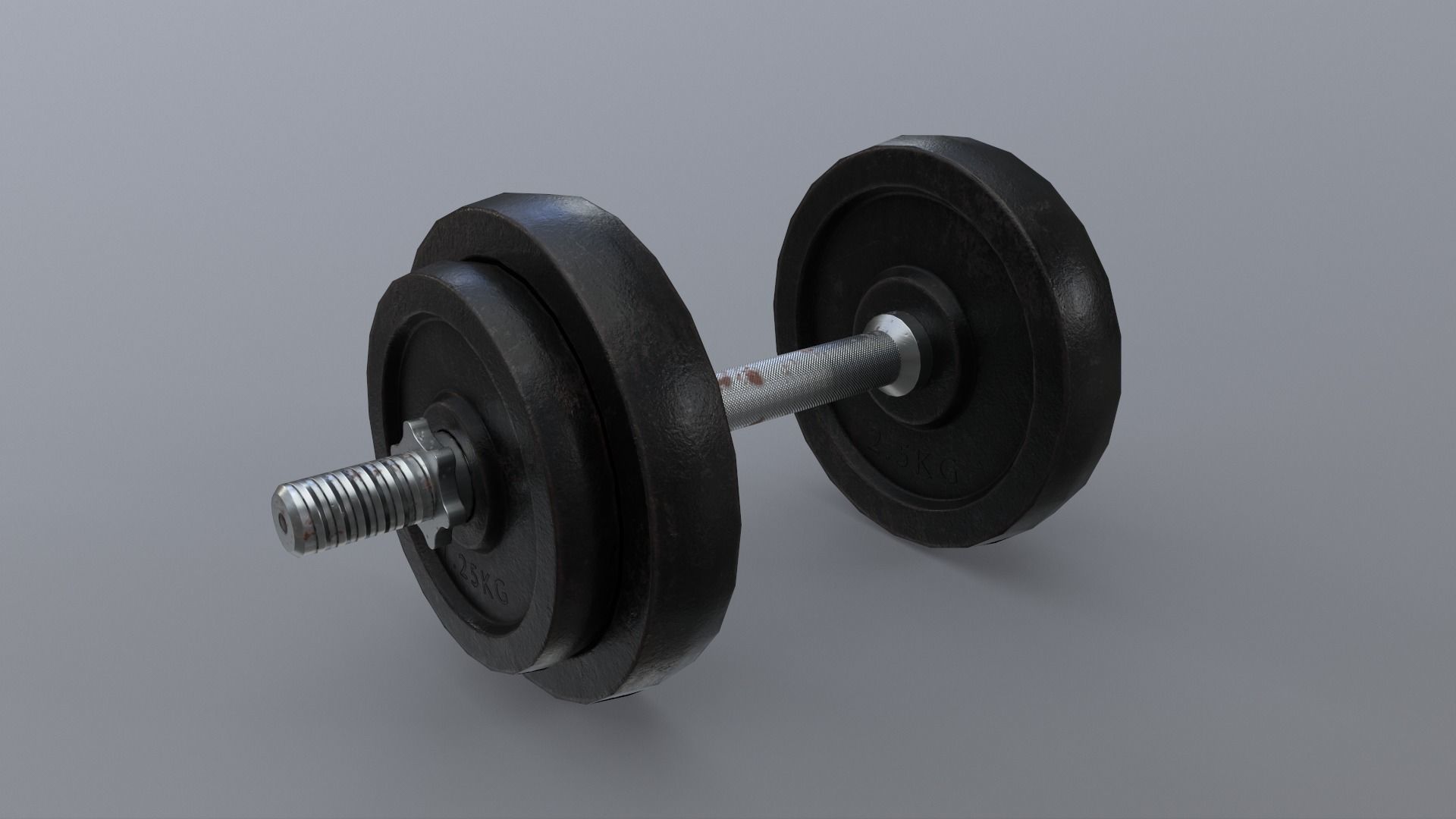 PBR Adjustable Dumbbell Set B1 Low-poly 3D model_8