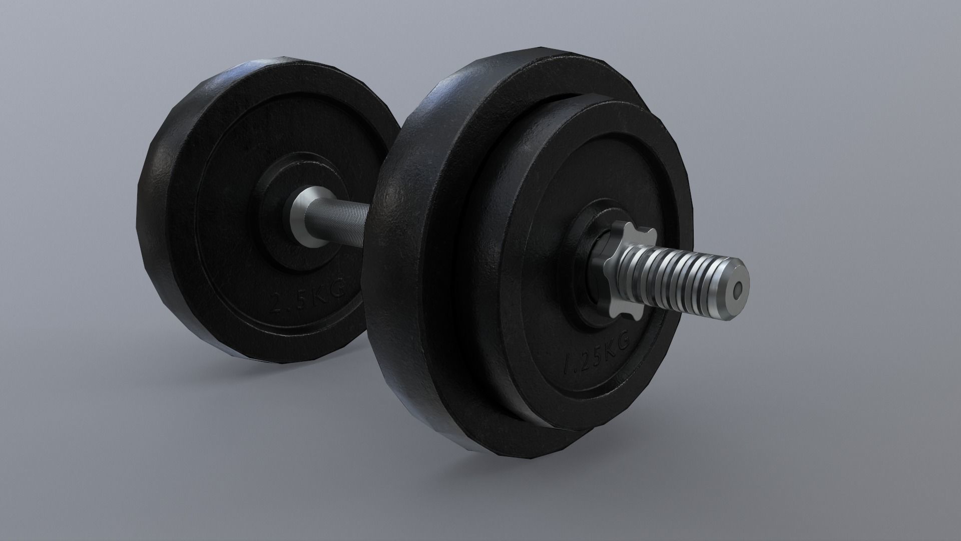PBR Adjustable Dumbbell Set B1 Low-poly 3D model_5