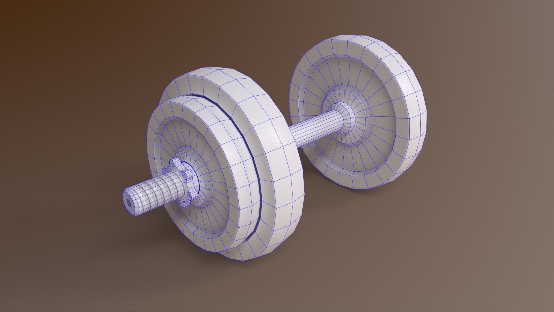 PBR Adjustable Dumbbell Set B1 Low-poly 3D model_19
