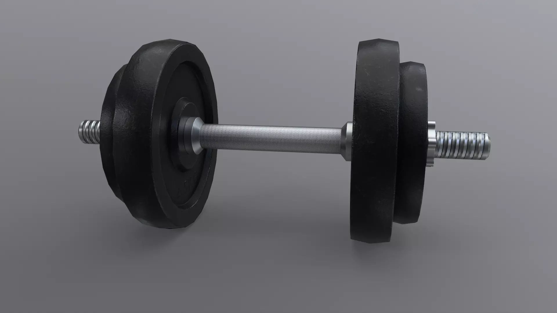 PBR Adjustable Dumbbell Set B1 Low-poly 3D model_0