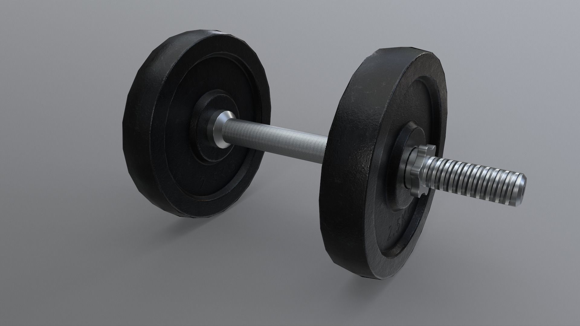 PBR Adjustable Dumbbell Set B1 Low-poly 3D model_10