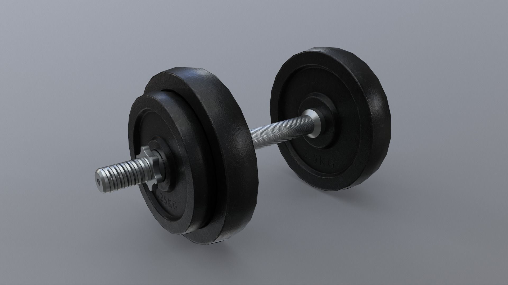 PBR Adjustable Dumbbell Set B1 Low-poly 3D model_7