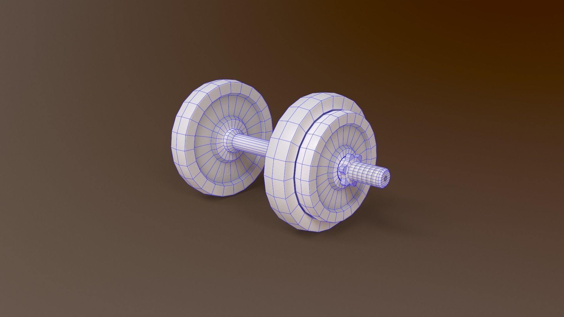 PBR Adjustable Dumbbell Set B1 Low-poly 3D model_13