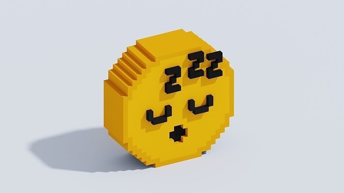 Voxel Emoji T24 Low-poly 3D model