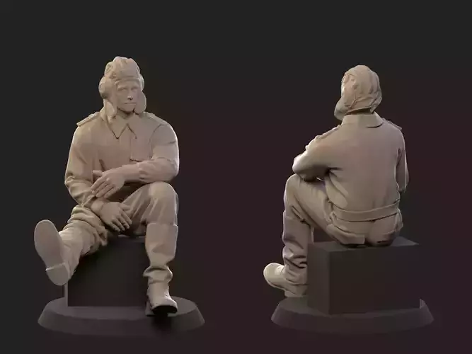 USSR tank creww ww2 3D print model