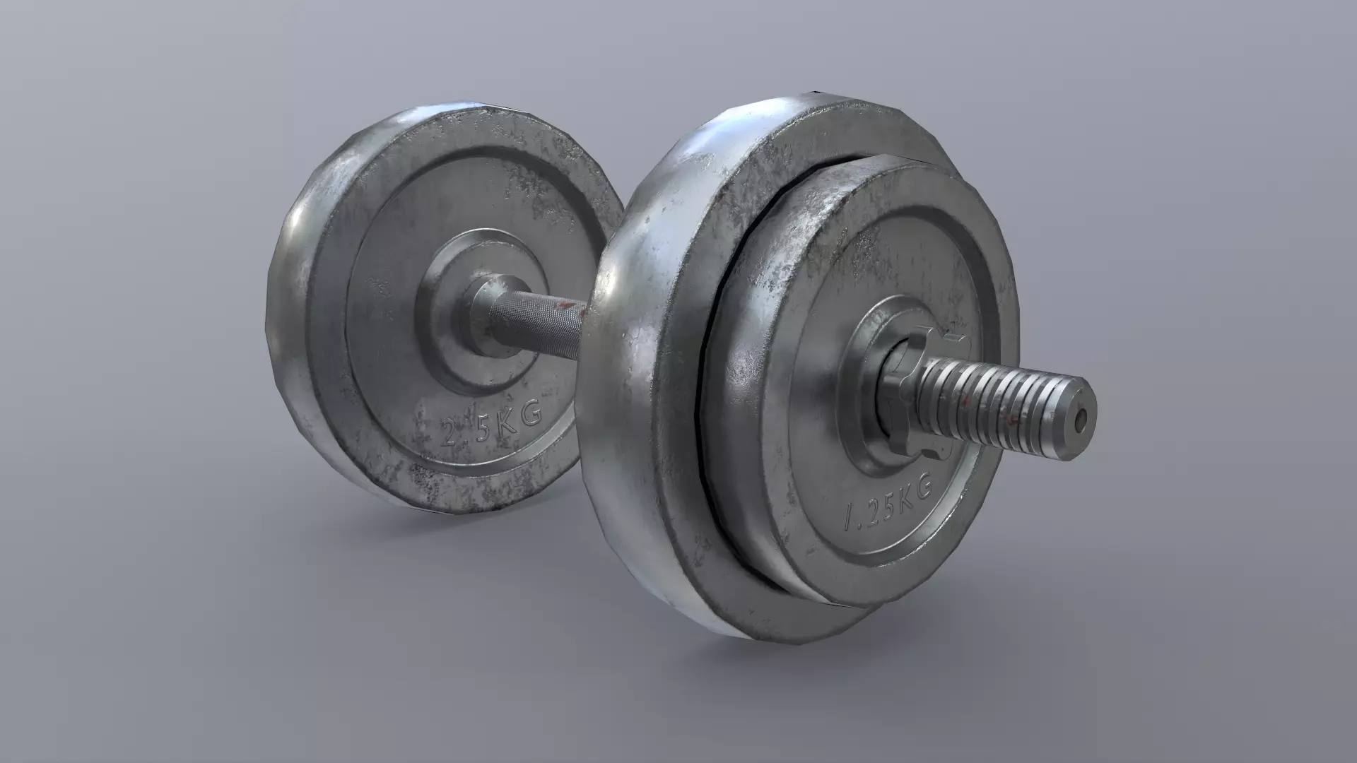 PBR Adjustable Dumbbell Set B2 Low-poly 3D model_0