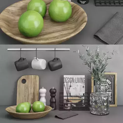 modern kitchen set 15 3D model