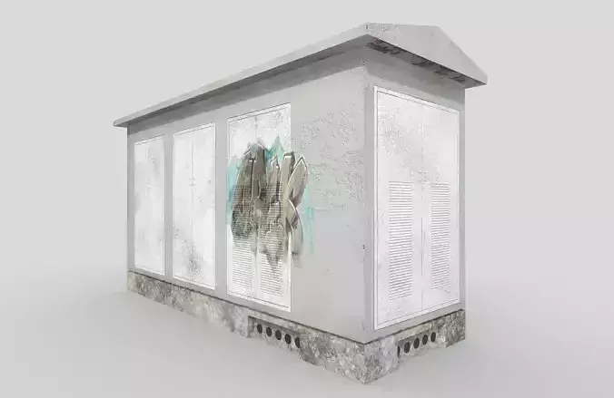 Electrical Substation Building 2 Free low-poly 3D model