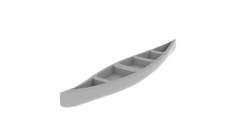Simple Boat Canoe Free 3D model