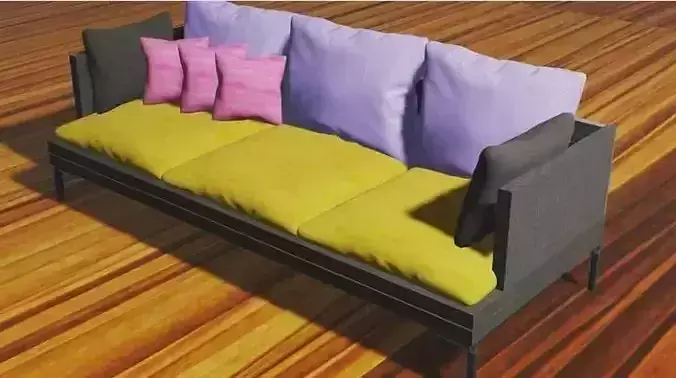 3D High Quality Couch with textures