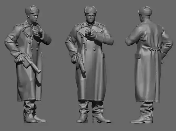 Russian Officer ww2 3D print model