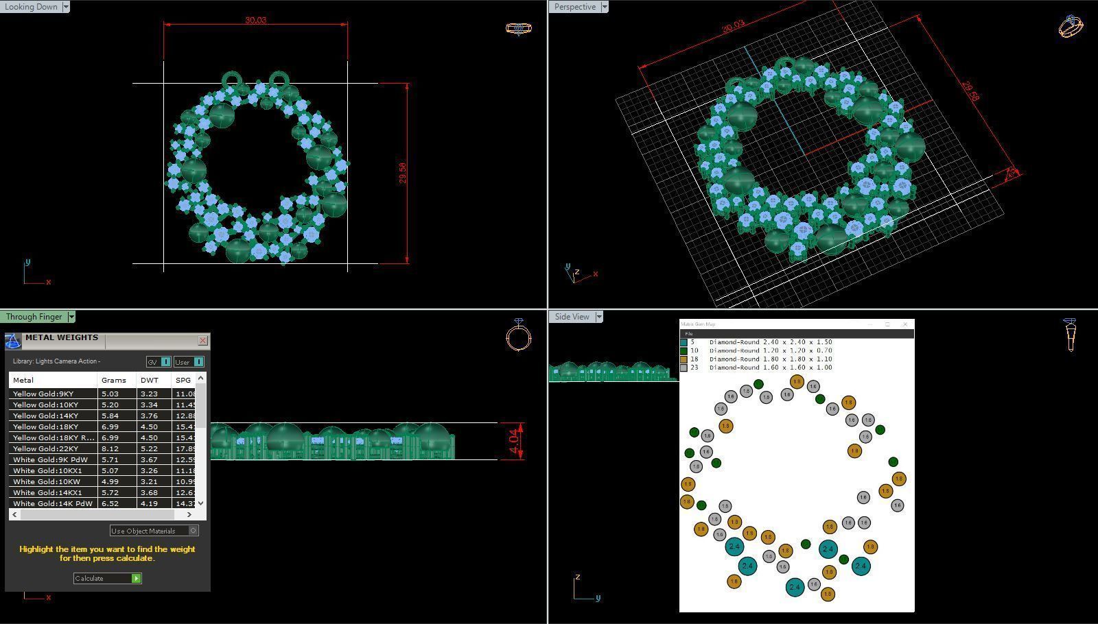 nest diamond pendant  3D print model_2