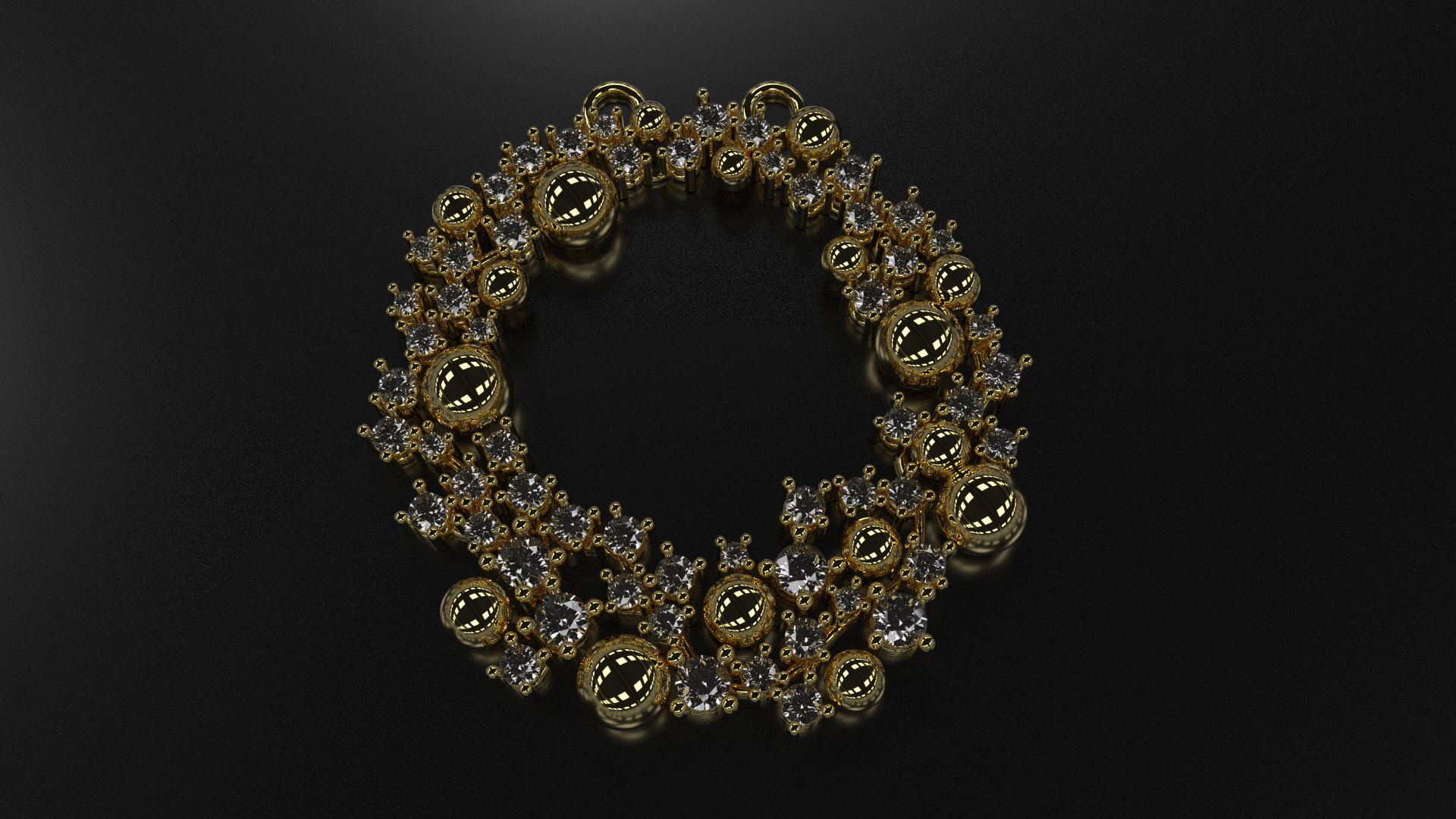 nest diamond pendant  3D print model_1