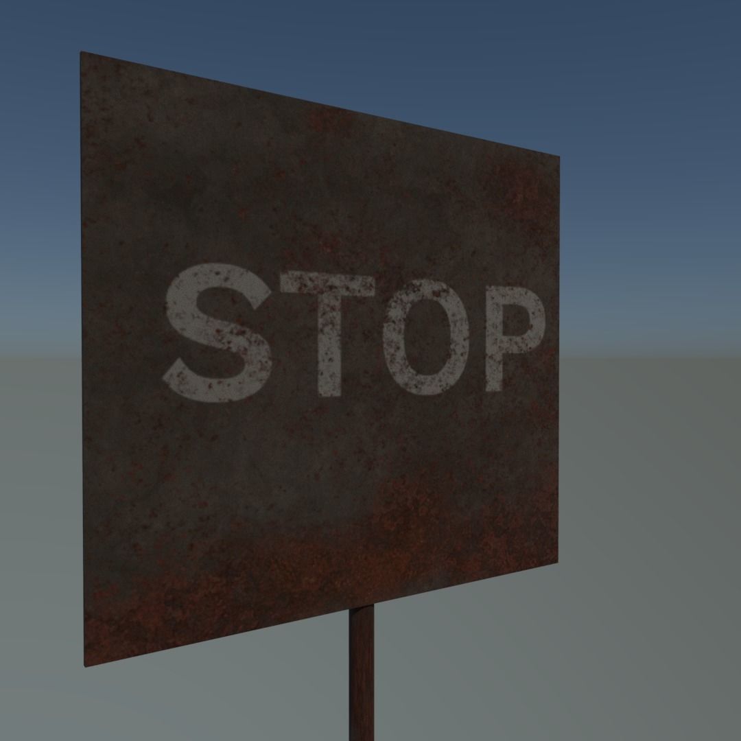 Road sign stop 3D print model_11