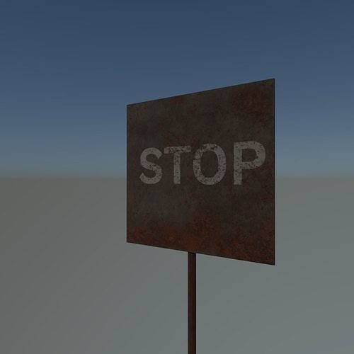 Road sign stop 3D print model