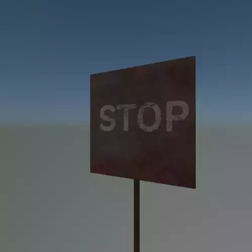 Road sign stop 3D print model