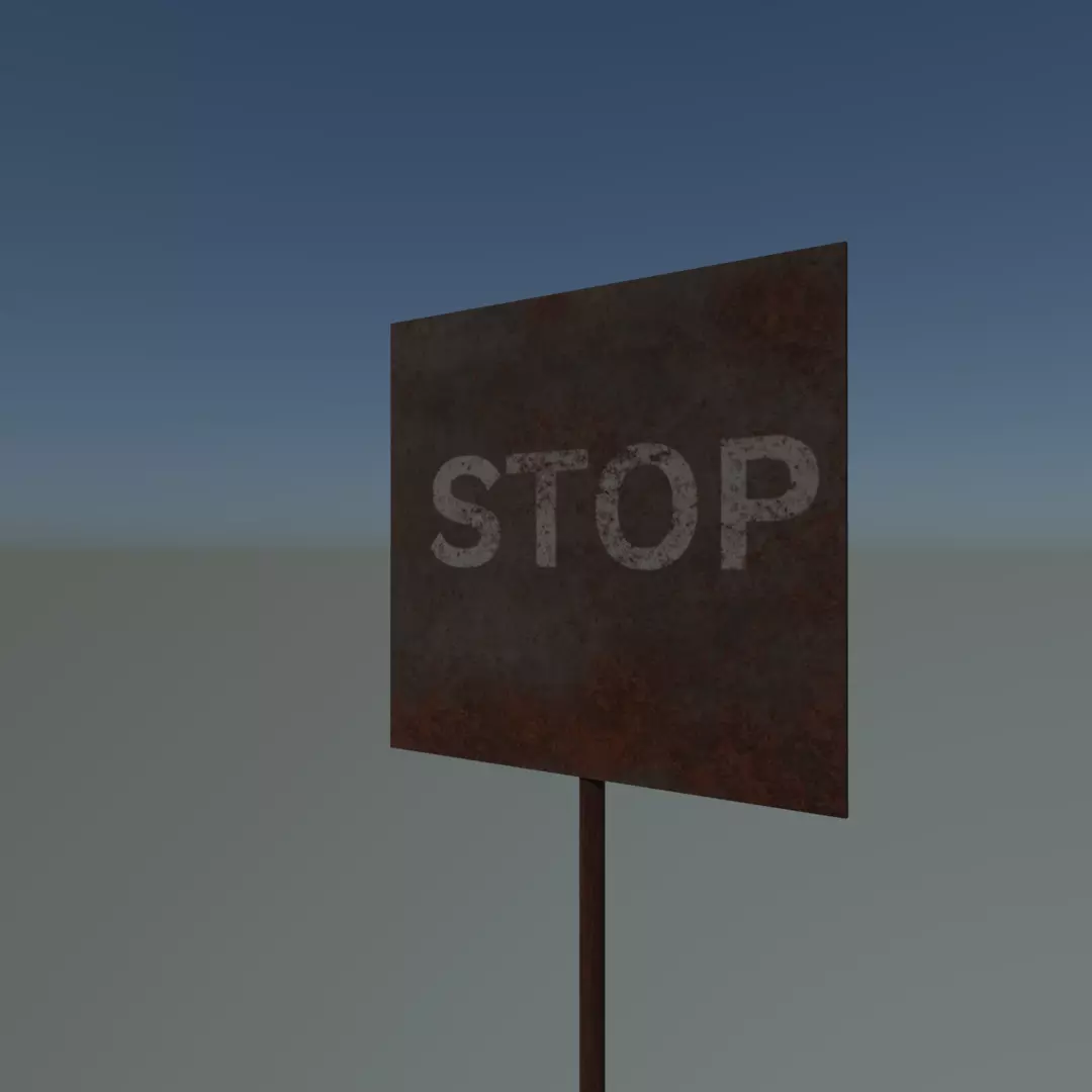 Road sign stop 3D print model_0