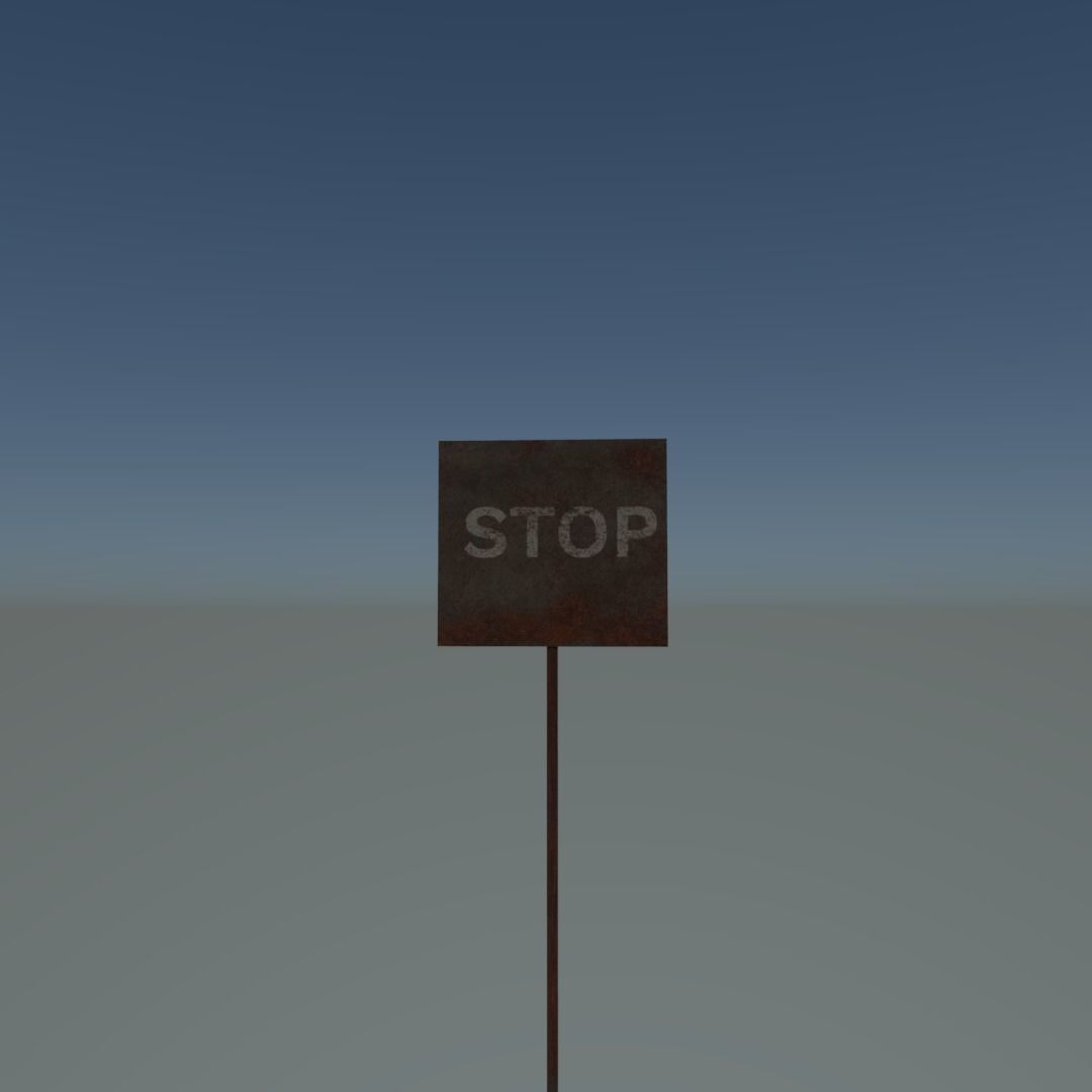 Road sign stop 3D print model_1
