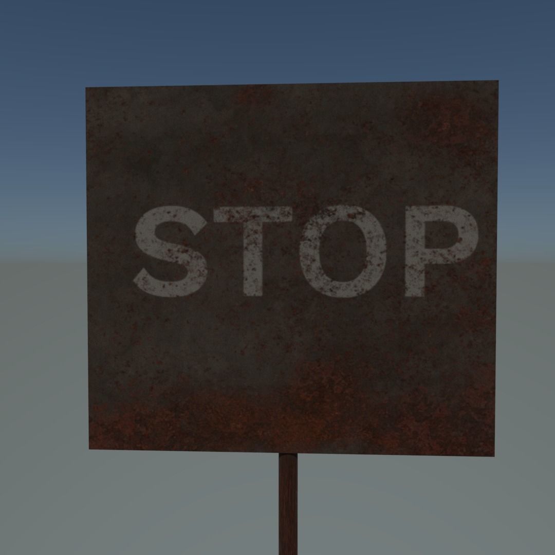 Road sign stop 3D print model_6