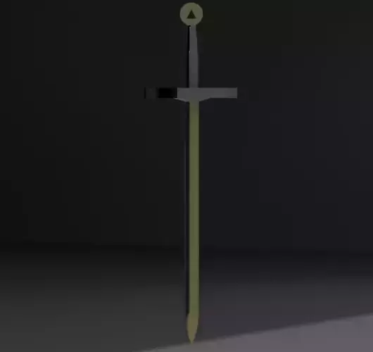 Black gold dark fantasy Sword Free 3D print model