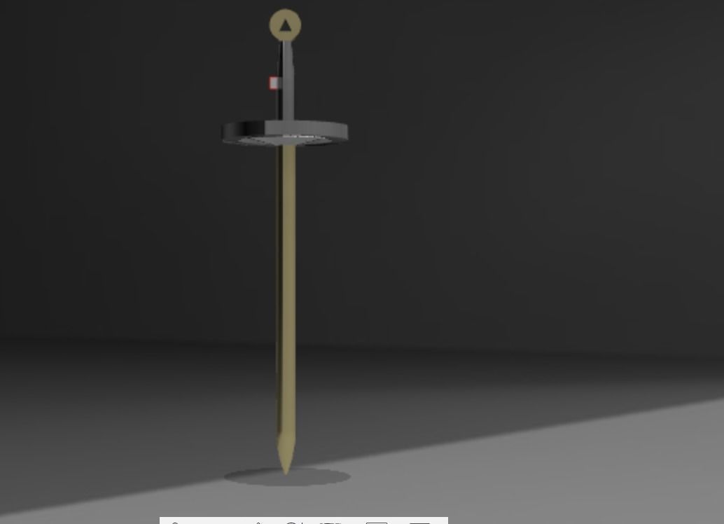 Black gold dark fantasy Sword Free 3D print model_2