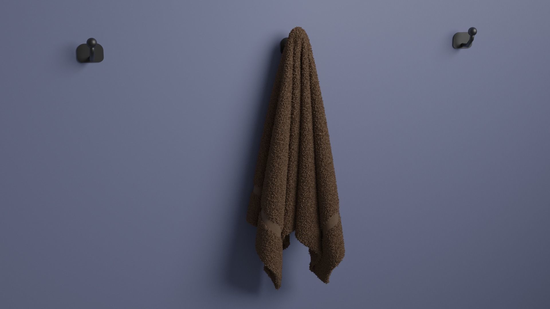 Towel hanging on wall 3D model_1