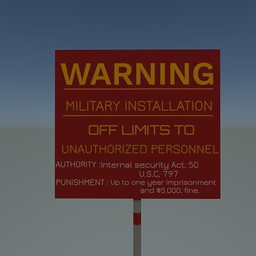 Military installation sign 3D print model