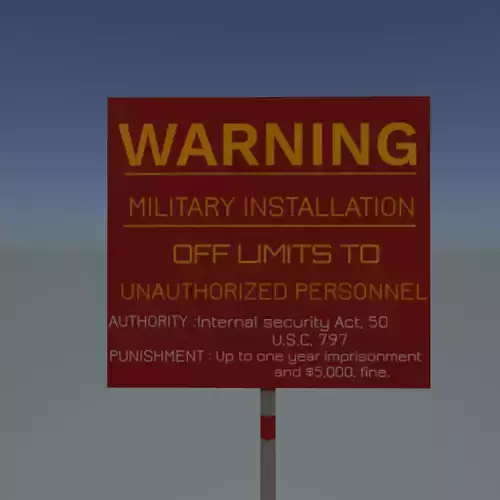 Military installation sign 3D print model