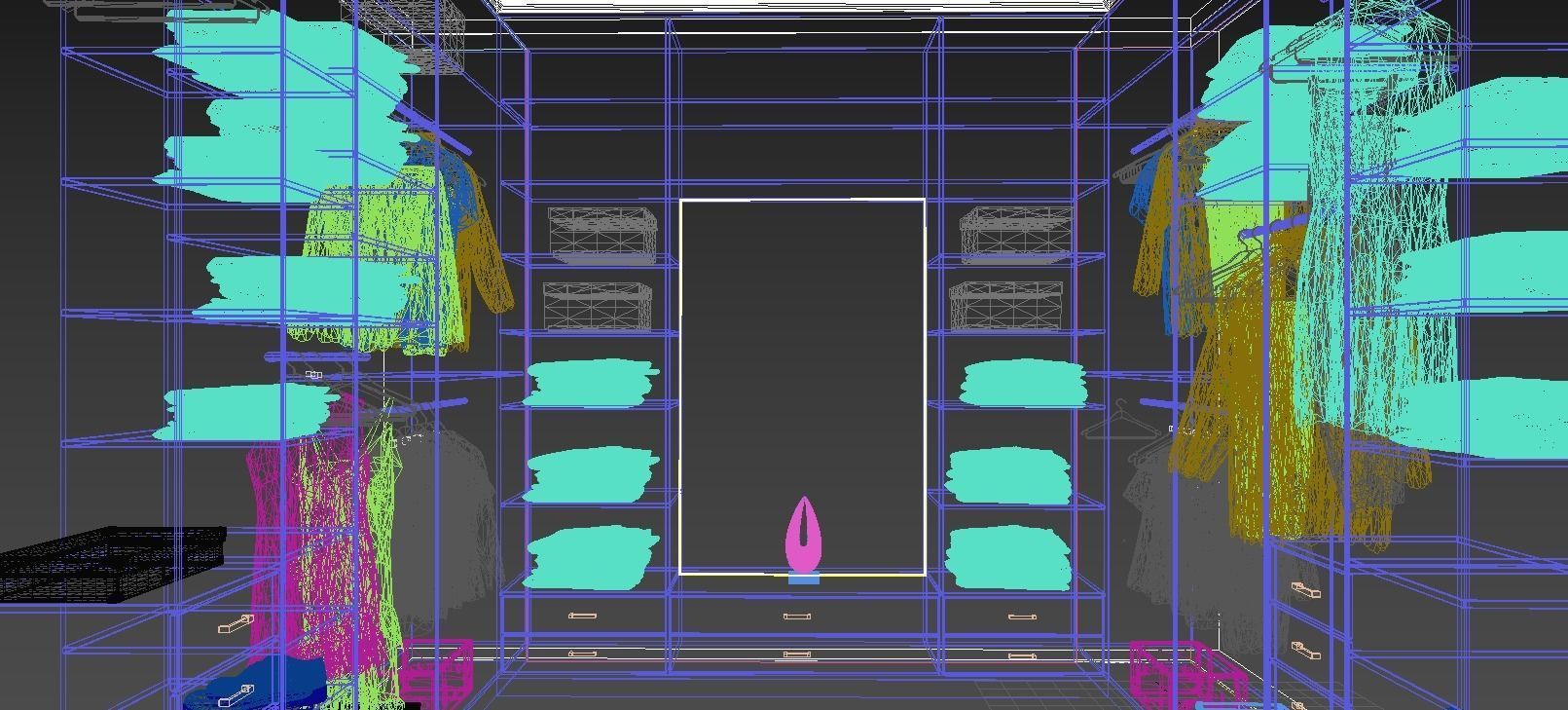 Wardrobe walk in closet design Free 3D model_1